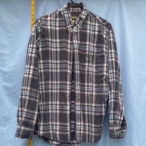 Cabela's Men's Blue and White Plaid Shirt